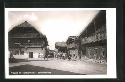AK Wallern im Böhmerwald, Blick in die Säumerstrasse