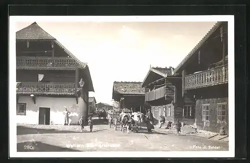 AK Wallern im Böhmerwald, Blick in die Säumerstrasse