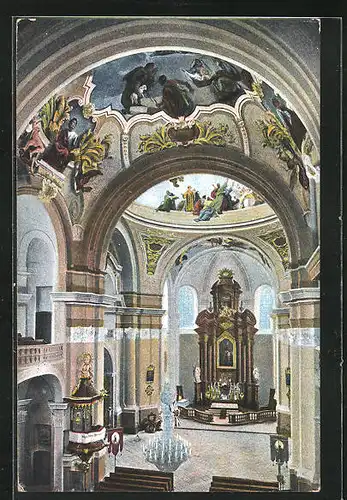 AK Haindorf / Hejnice, Kirche, Innenansicht