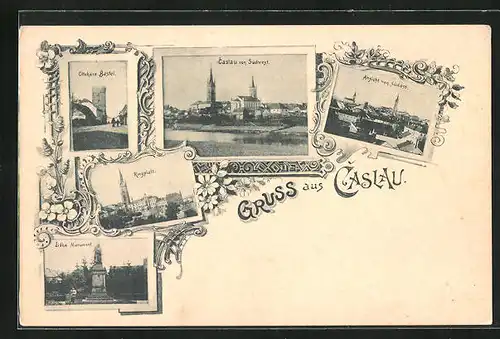 AK Tschaslau / Caslav, Namesti, Kostel, Pomnik