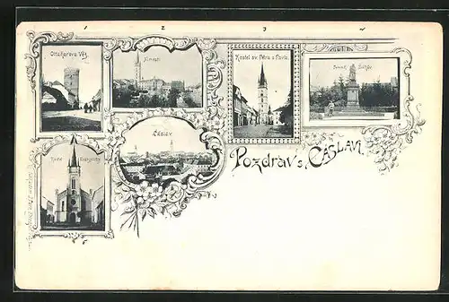 AK Tschaslau / Caslav, Kostel, Ottakarova Vez, Nimesti