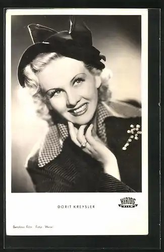 AK Schauspielerin Dorit Kreysler mit Hut