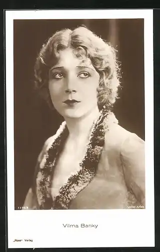AK Schauspielerin Vilma Banky mit traurigem Blick
