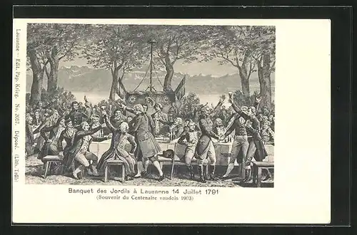 AK Lausanne, Banquet des Jordils 1791