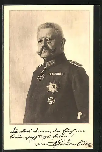 AK Portrait von Paul von Hindenburg in Uniform