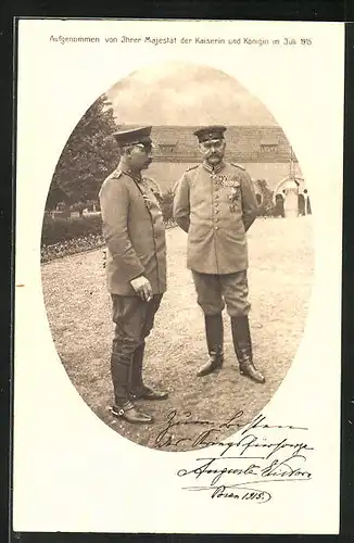 AK Bild von Paul von Hindenburg aufgenommen von Ihrer Maj. der Kaiserin u. Königin 1915