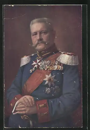 AK Paul von Hindenburg in Uniform mit Epauletten