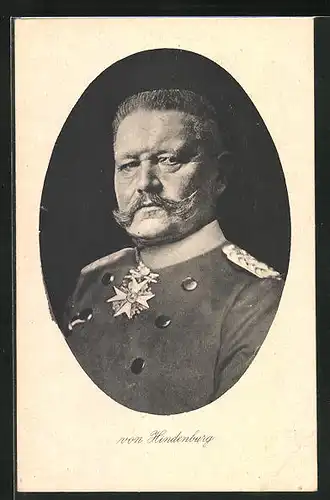 AK Paul von Hindenburg mit Schnurrbart