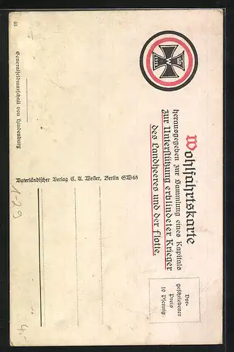 Künstler-AK Generalfeldmarschall Paul von Hindenburg