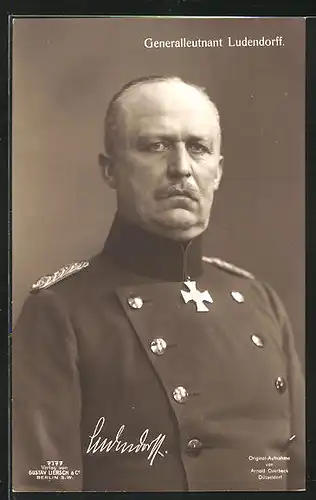 AK Generalleutnant Erich Ludendorff in Uniform