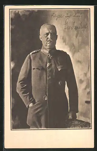 AK Erich Ludendorff mit Pour-le-Mérite Orden