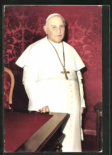 AK Papst Johannes XXIII. nebst Schreibtisch