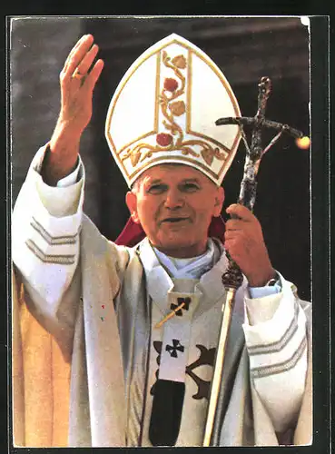 AK Papst Johannes Paul II. mit Zepter