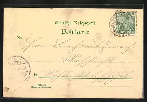 Lithographie Hainichen i. Sa., Neue Kirche, Totalansicht