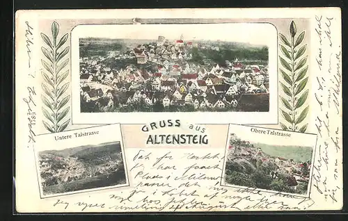 AK Altensteig, Untere Talstrasse, Obere Talstrasse, Totalansicht