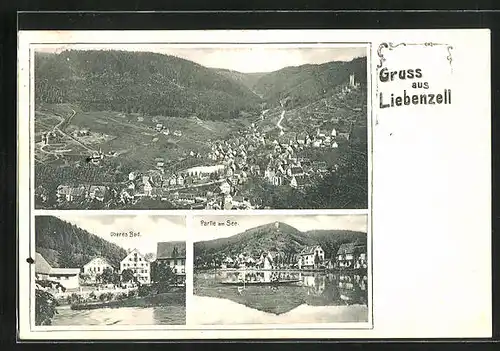AK Liebenzell, Oberes Bad, Partie am See, Gesamtansicht