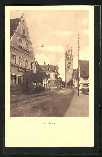 AK Dietenheim, Strasse mit Apotheke