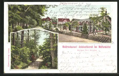 AK Wolfenbüttel, Wald-Restaurant Antionettenruh, Emil Beilicke