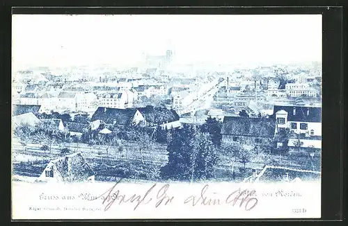 AK Ulm / Donau, Blick von Norden auf die Stadt