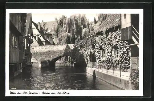 AK Ulm an der Donau, Blau mit Brücke