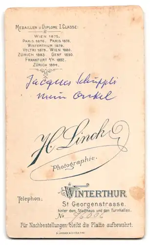 Fotografie H. Linck, Winterthur, St. Georgenstrasse, Sympathischer Herr mittleren Alters
