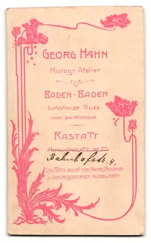 Fotografie Atelier Gg. Hahn, Rastatt, Bahnhofstrasse 4, Junge Dame im weissen taillierten Kleid