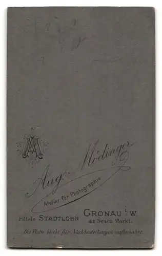 Fotografie August Mödinger, Gronau i. W., Neuer Markt, Gestandener Bürgerlicher mit Schnurrbart