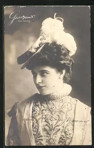 AK Opernsängerin Geraldine Farrar in Don Carlos