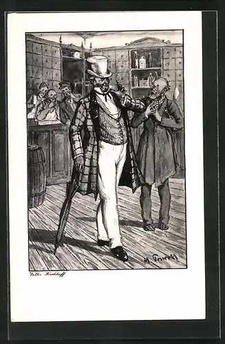 Künstler-AK Vetter Kirchhoff in Drogerie, Hamburger Typ