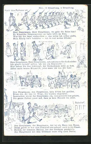 Künstler-AK Geschichte vom Hauptmann von Köpenick