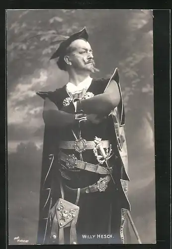 AK Schauspieler Willy Hesch als Mephisto, Faust