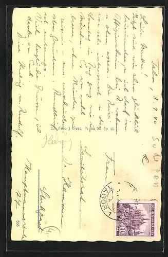 AK Tabor, Ortsansicht aus der Vogelschau, Panorama