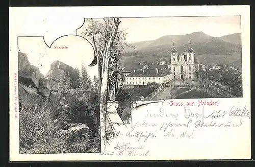 AK Haindorf / Hejnice, Nusstein, Wallfahrts-Basilika Maria Heimsuchung