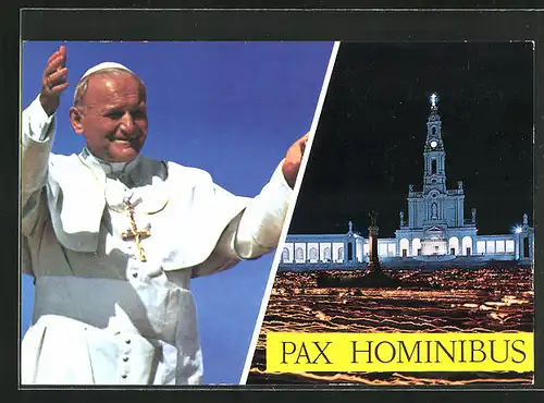 AK Papst Johannes Paul II. in Fatima, Pax hominibus