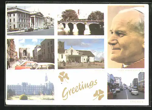 AK Papst Johannes Paul II. in Irland, Dublin, Galway