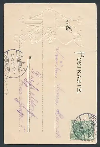 Passepartout-Lithographie Pforzheim, Kupferhammer, Wappen