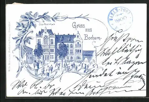 Lithographie Bochum, Ober-Realschule