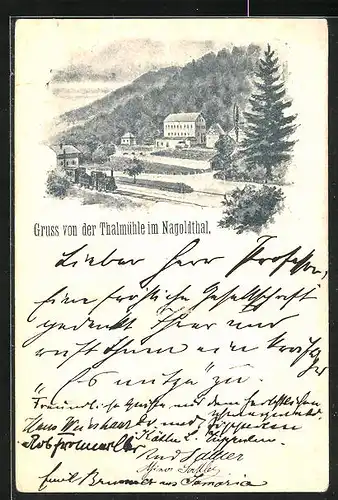 AK Neubulach, Gasthaus Thalmühle im Nagoldthal