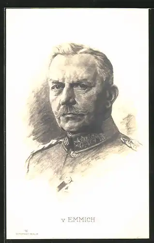 Künstler-AK Heerführer v. Emmich in Uniform