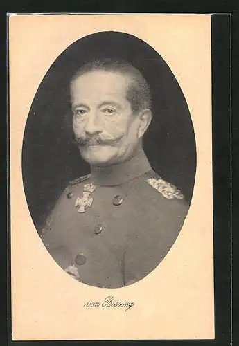 AK Portrai von General Bissing mit gepflegtem Schnurrbart