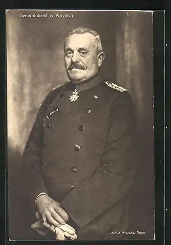 AK Generaloberst v. Woyrsch mit Handschuhen in der Hand