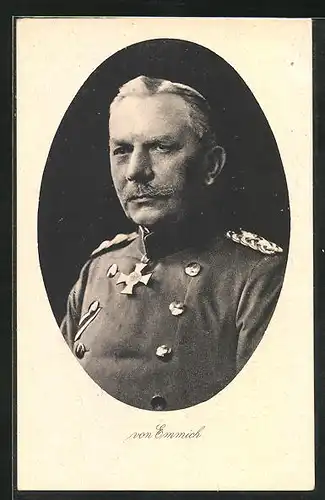 AK Heerführer von Emmich in seiner Uniform