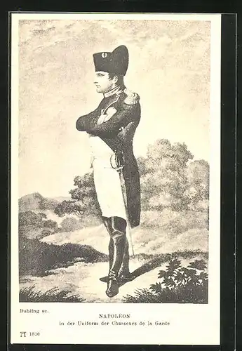 AK Napoleon in der Uniform der Chasseurs de la Garde