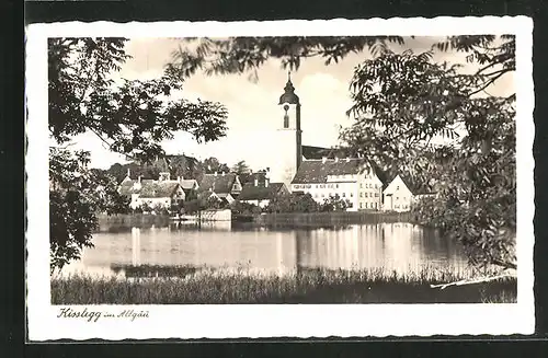 AK Kisslegg im Allgäu, Ortsansicht mit Kirche