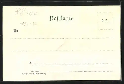 Künstler-AK Meersburg, Ortsansicht mit Bodensee