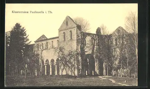 AK Paulinzella i. Th., Blick auf die Klosterruine