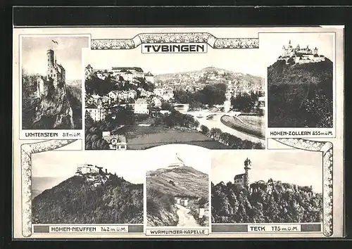 AK Tübingen, Burgen Hohenzollern und Lichtenstein, Wurmlinger Kapelle