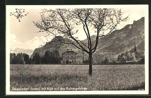 AK Degerndorf /Inntal, Ortspartie gegen das Kaisergebirge