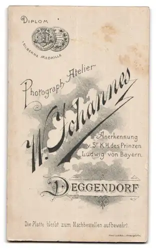 Fotografie W. Johannes, Deggendorf, Junge Dame mit hochgestecktem Haar