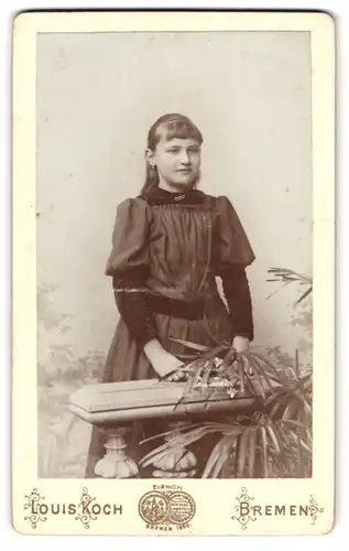 Fotografie Louis Koch, Bremen, Auf der Brake 20, Junge Dame im Kleid